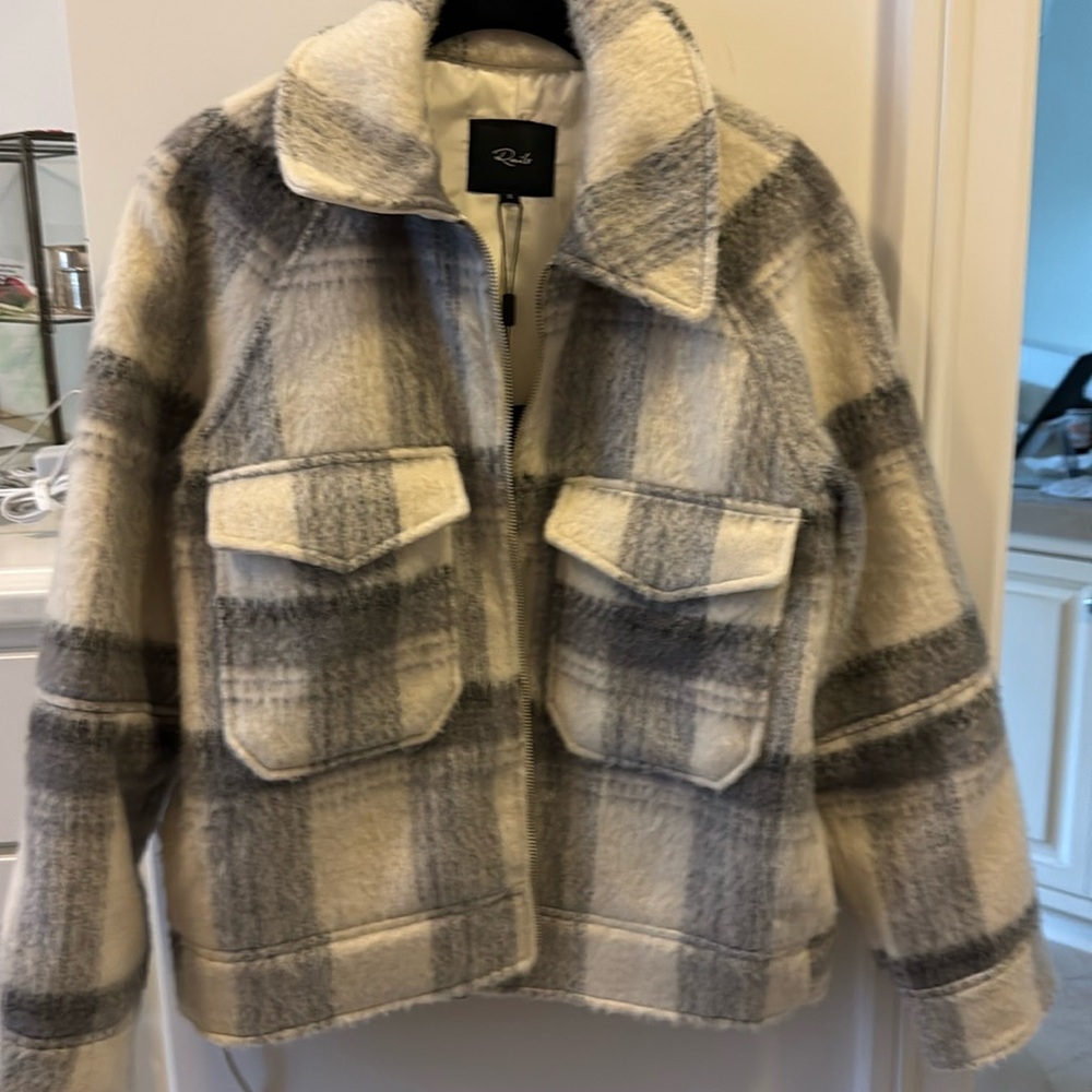 Rails Plaid Jacket in Gray and Cream